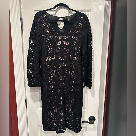 INC EUC Crochet and Tan Dress - Picture 1 of 4